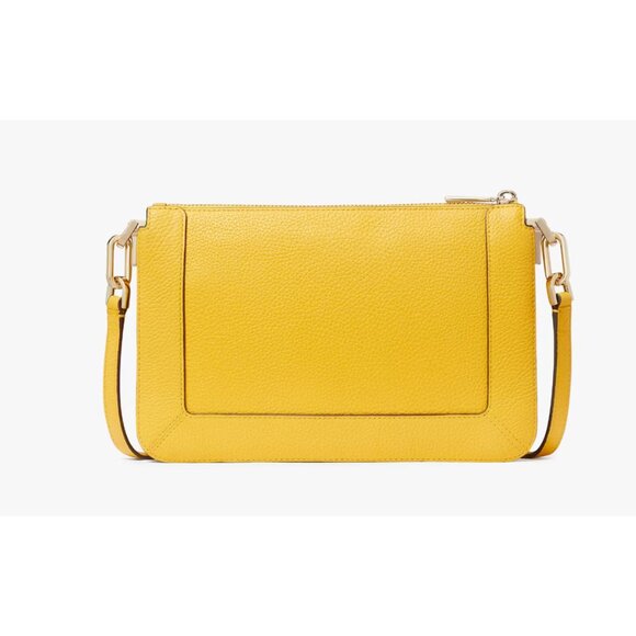 New Kate Spade Lena Double Compartment Crossbody Daffodil - Picture 4 of 5